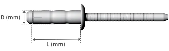 Multigrip Rivet Steel Steel Bombe Natural