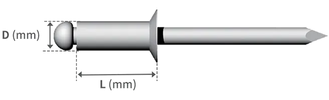 Standard Rivet Aluminum Aluminum Countersunk Natural